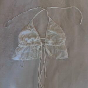 White Garage Halter Top